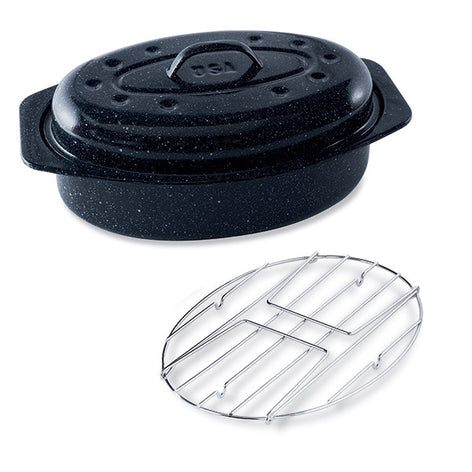 Lot Roaster 2 4 personnes avec grille Graniteware - Mathon - 1
