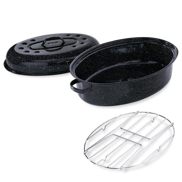 Lot Roaster 4 8 personnes avec grille Graniteware - Mathon - 1