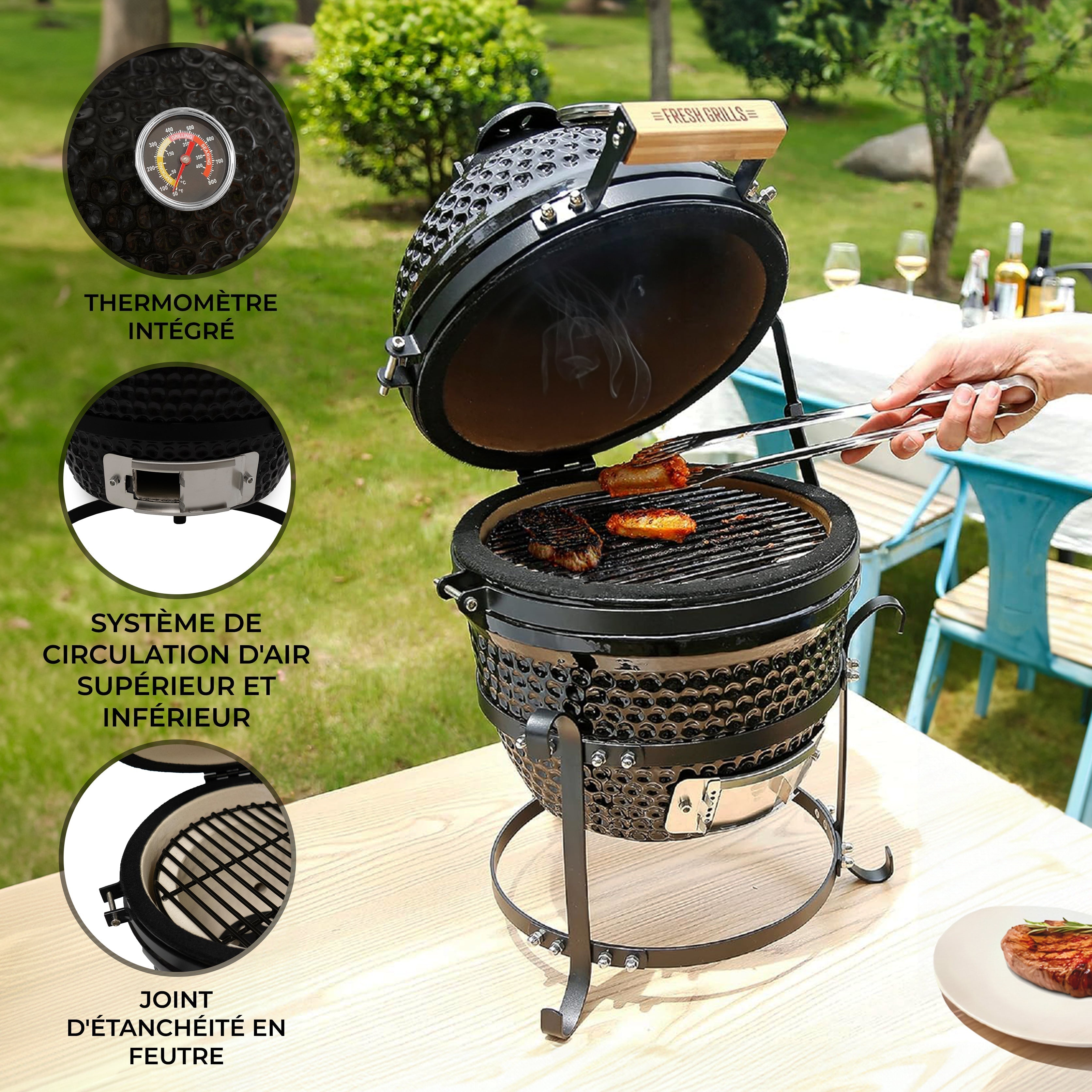 Barbecue au Charbon de Bois Kamado 33cm Monstershop - Mathon - 2