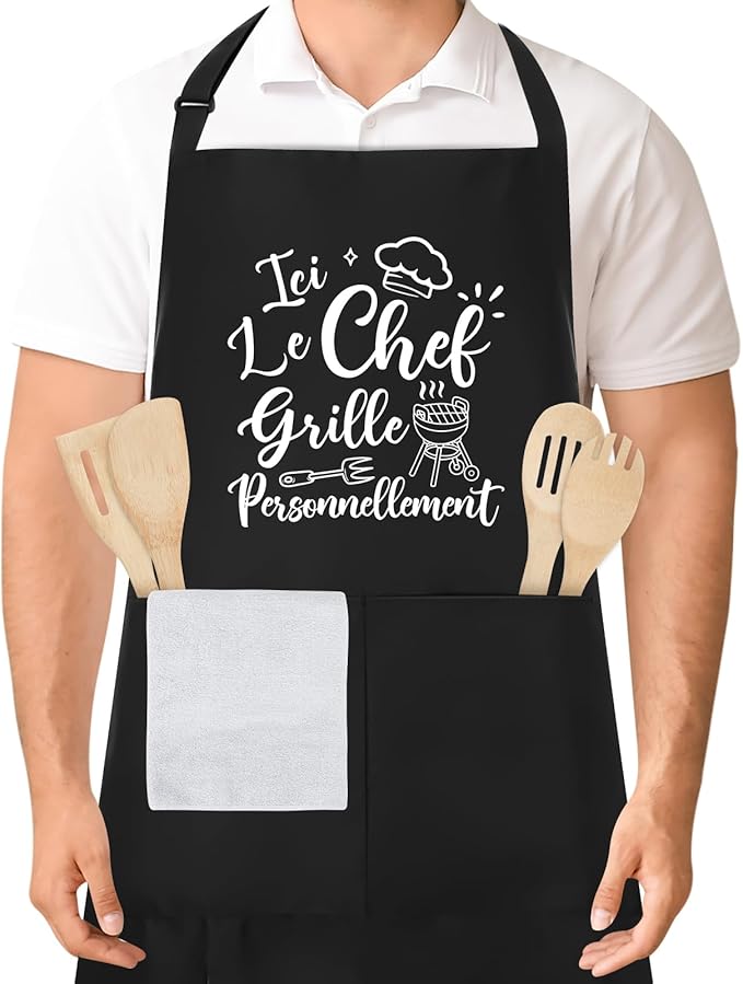 Tablier BBQ Homme « Ici Le CHEF grille personnellement » Vendos85 - Mathon