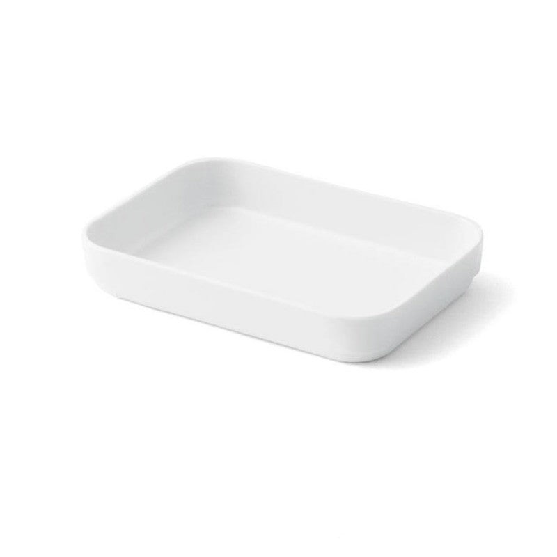 Lot de 4 raviers blancs, en mélamine, L.9*l.13*h.2 cm Plastorex - Mathon