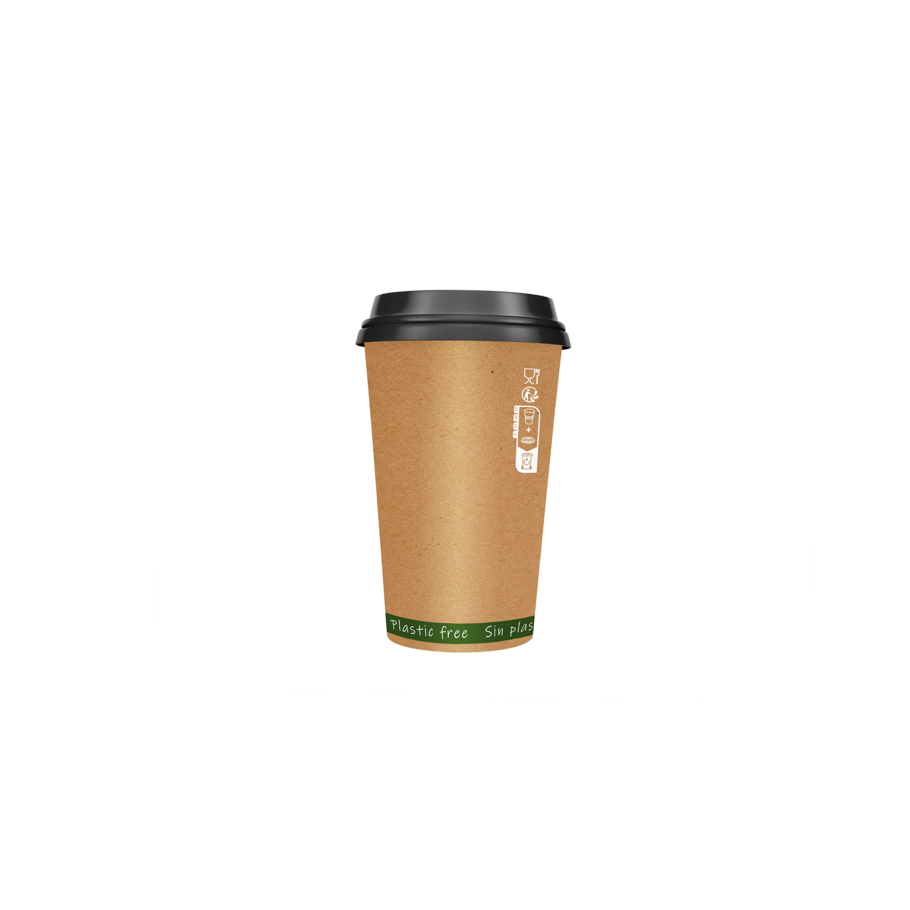 50Pcs - Gobelet Zen en carton kraft brun sans plastique, Waterbased  H60mm 90ml FirstPack - Mathon