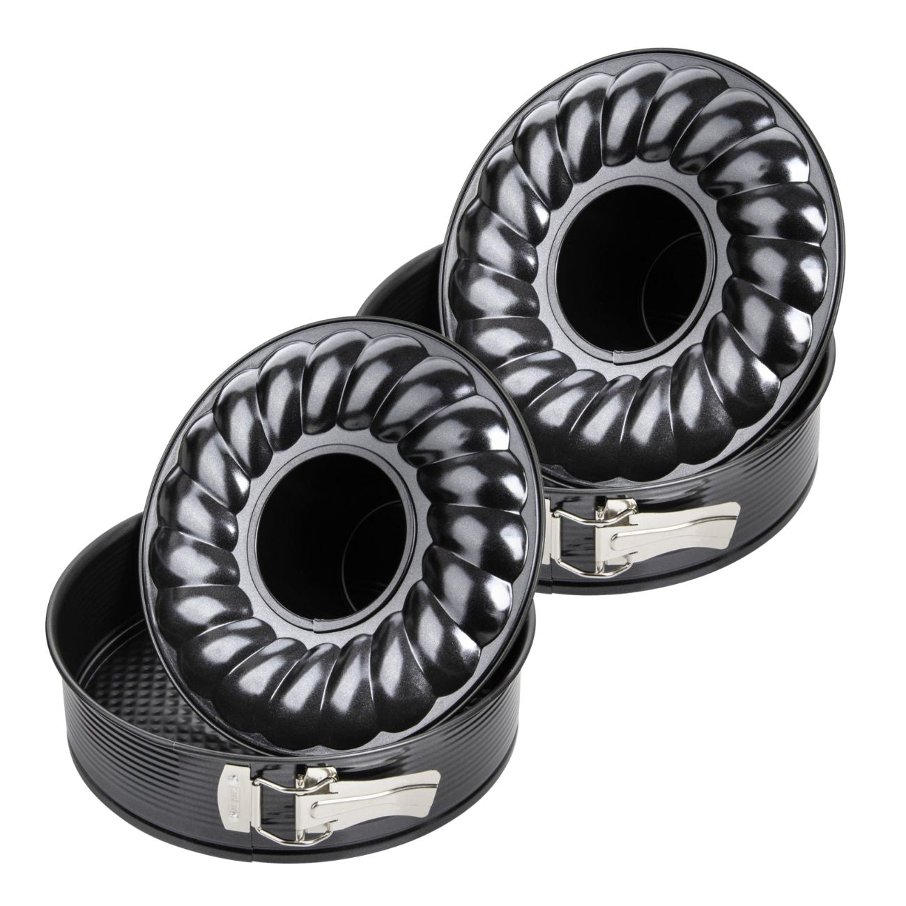 Ensemble de 2 Moules à manqué et à savarin double fond 24 cm Zenker Black Metallic Zenker - Mathon - 1