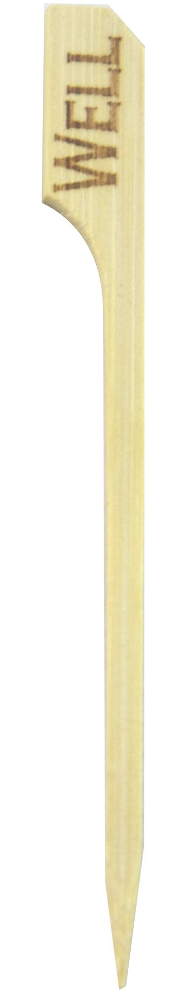 100Pcs - Pique à steack en bambou Teppo Gushi inscription Well (bien cuit )   H90mm FirstPack - Mathon - 1
