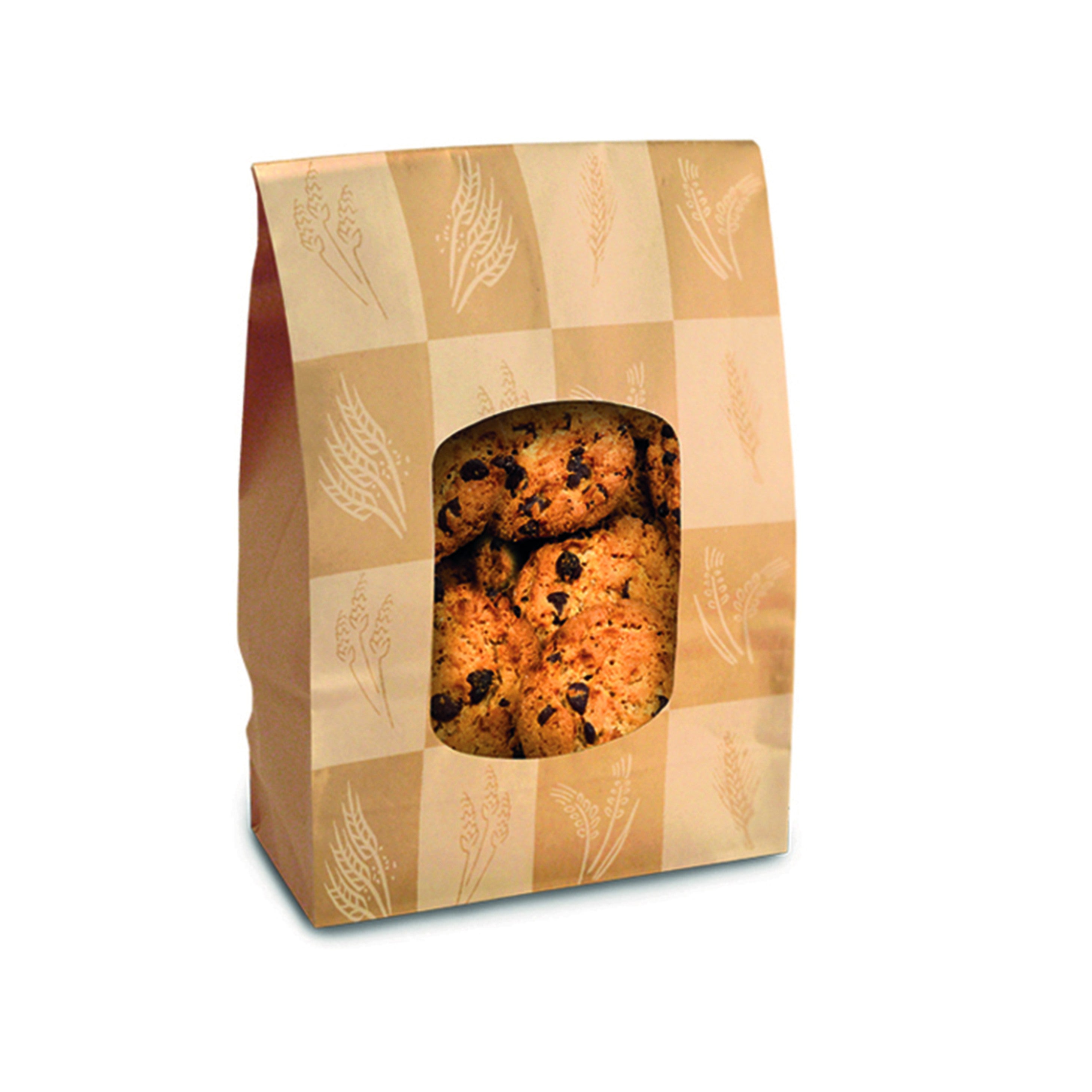 500Pcs - Sac SOS papier brun à fenêtre et attache pliante métallique "Ecokraft"   120x60x240mm FirstPack - Mathon - 2