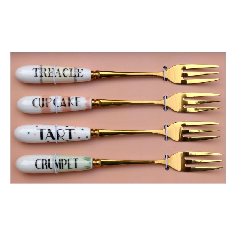 British Pomp - Coffret 4 fourchettes dessert Yvonne Ellen - Mathon - 6