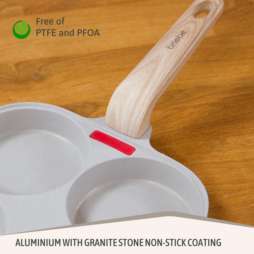 Poêle Pancakes Induction 4 Emplacements œufs au plat couvercle, Antiadhésive  Crème FPE1176 - Mathon - 4