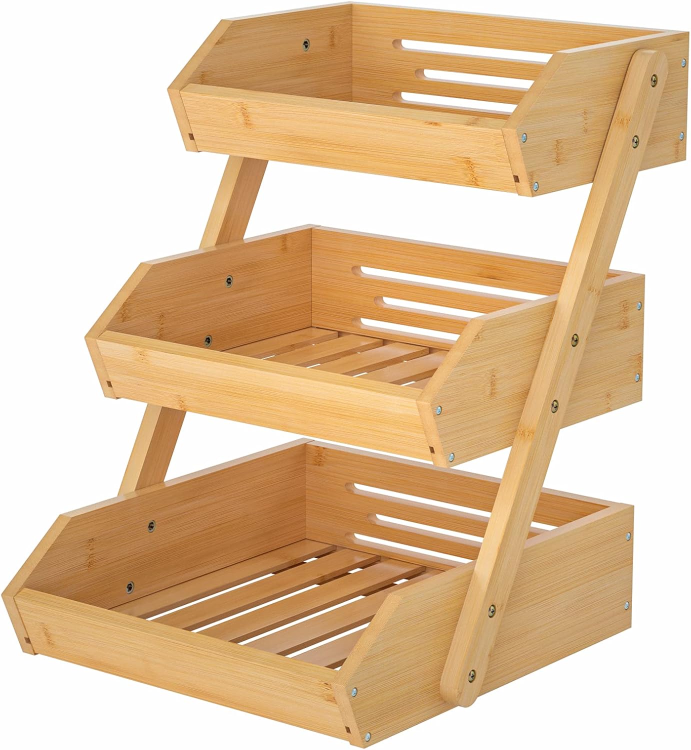 Corbeille à Fruits en Bambou à 3 Niveaux Vendos85 - Mathon