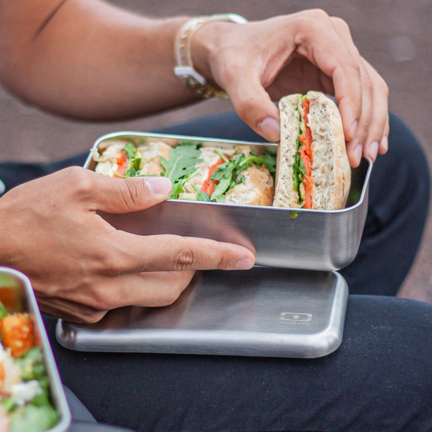 Set lunch box en métal 700ml Canyon + Planche à découper Monbento - Mathon - 7