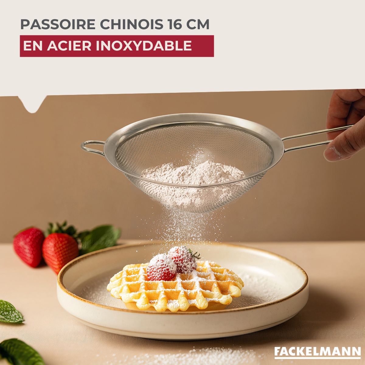 Passoire Chinois 16 cm de diamètre en inox Fackelmann - Mathon - 2