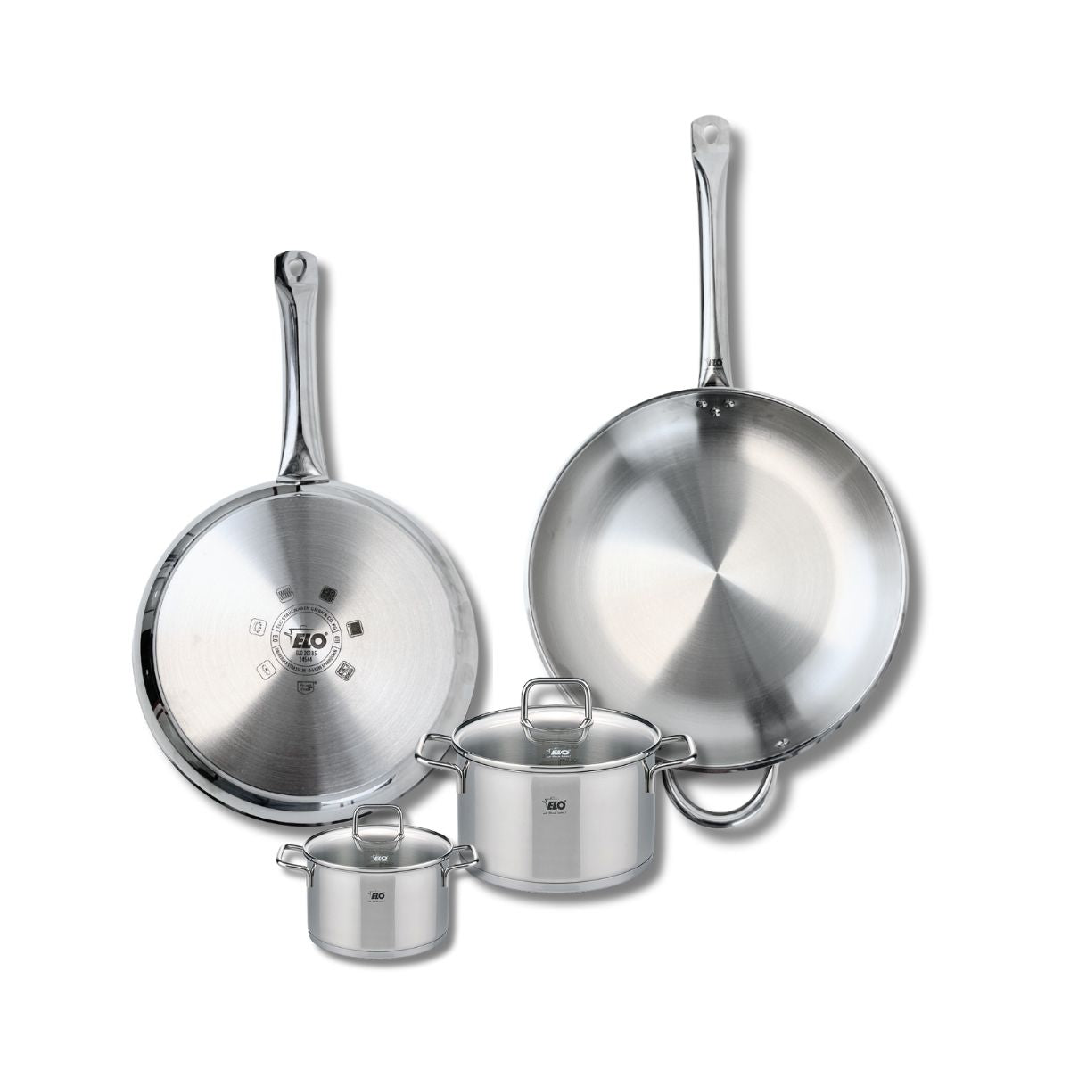 Ensemble de 2 Poêles de cuisson 28 et 32 cm et 2 faitouts 12 et 16 cm  Profi Citrin Elo - Mathon - 1