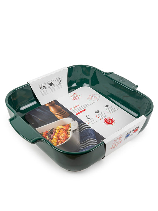 Appolia Plat four céramique carré vert forêt 36 cm - 14.25in Peugeot - Mathon - 3