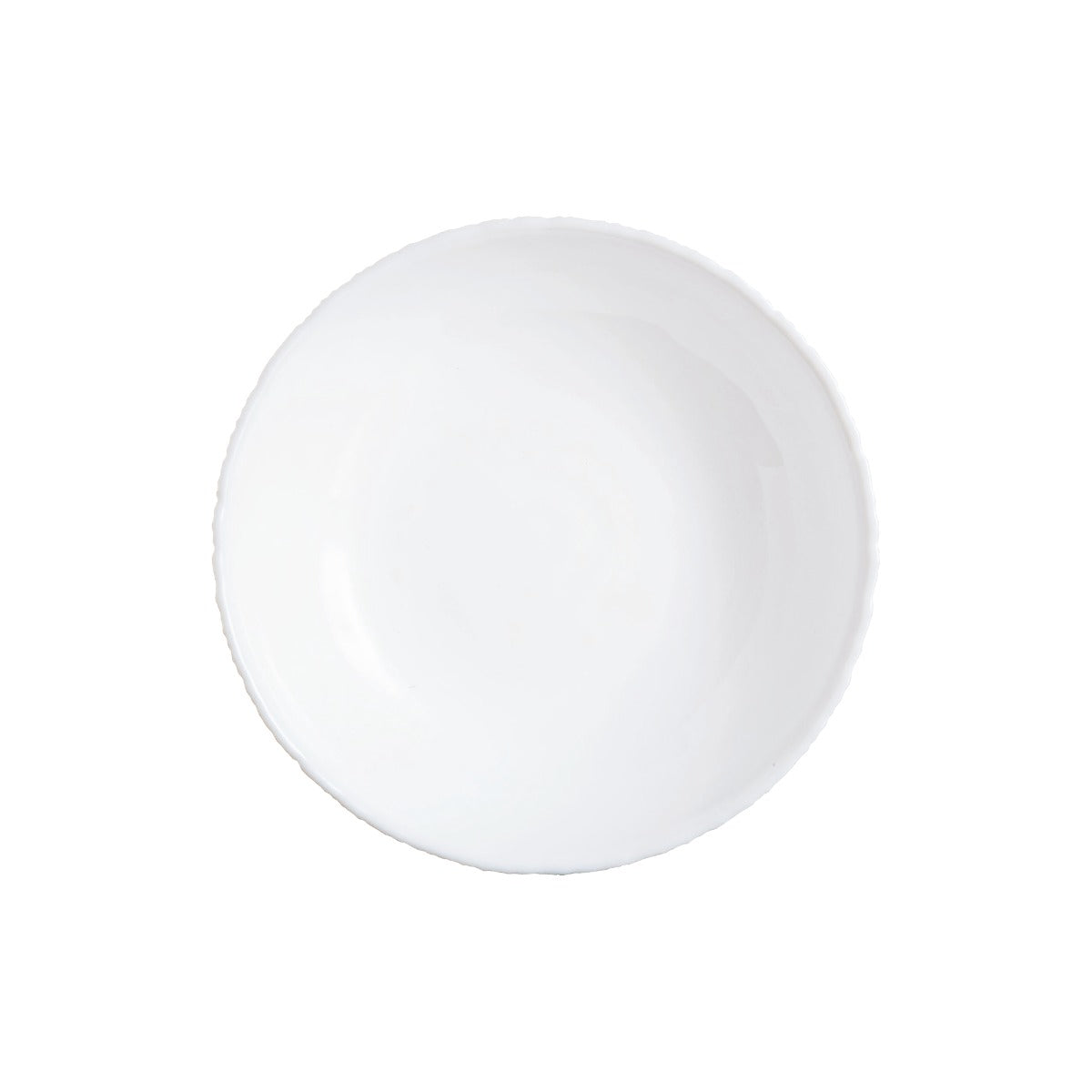 Assiette creuse blanche 21cm Ammonite  - Verre opale extra résistant Luminarc - Mathon - 1