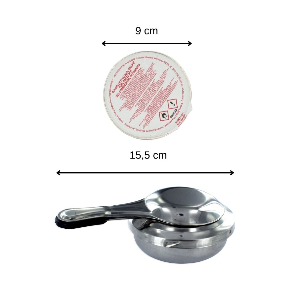 Brûleur à alcool et 4 coupelles d