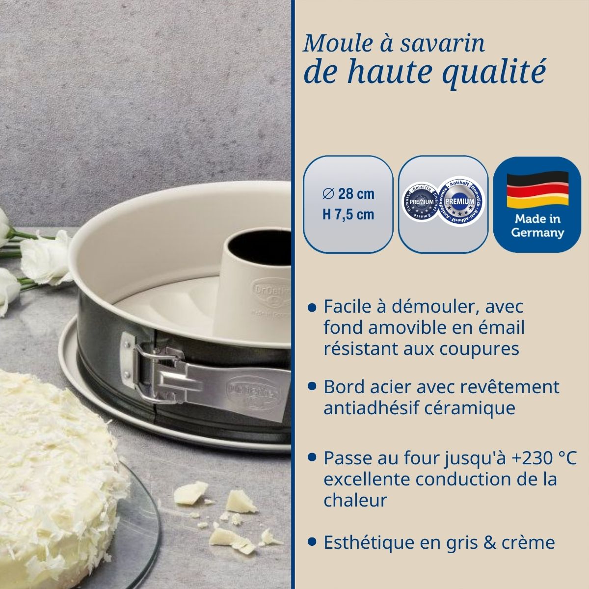 Ensemble de 2 Moules à manqué et à savarin double fond 28 cm  Back Trend Dr. Oetker - Mathon - 2