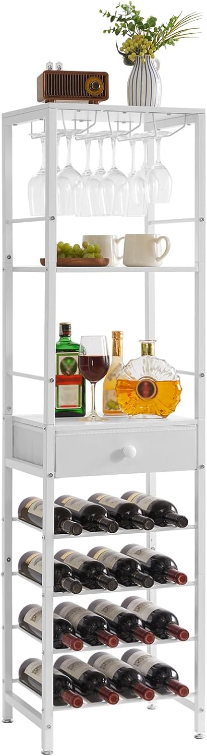 Casier à vin 3-en-1 avec tiroir et porte-verres Vendos85 - Mathon