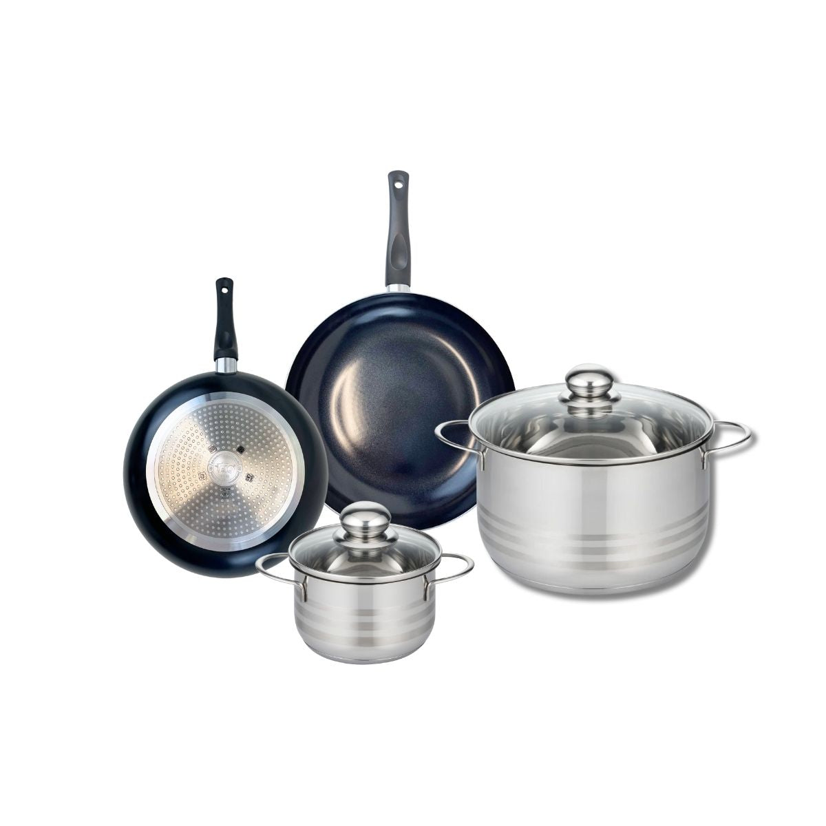 Ensemble de 2 Poêles de cuisson 20 et 24 cm et 2 faitouts 14 et 24 cm  Prima Brillant Elo - Mathon - 1
