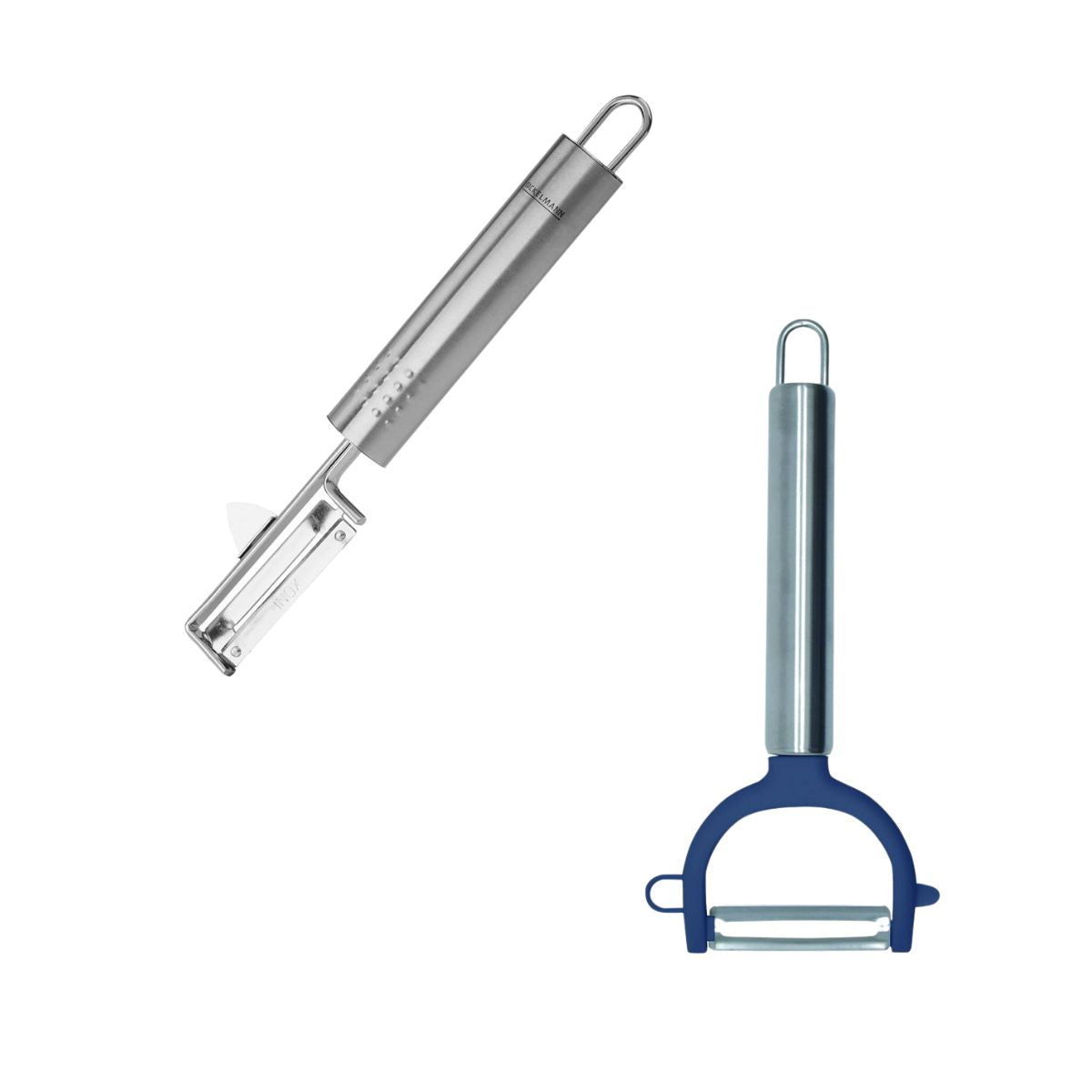 Duo Eplucheur à légumes pendule 19 cm et rasoir à légumes inox et plastique 17 cm Fackelmann - Mathon - 1