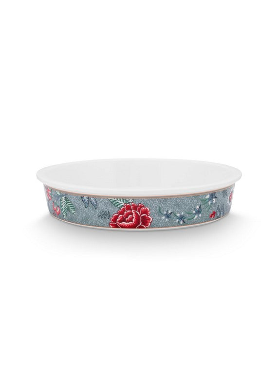 Plat de cuisson rond Flower Festival Bleu clair - 25,5x5cm Pip Studio - Mathon - 2