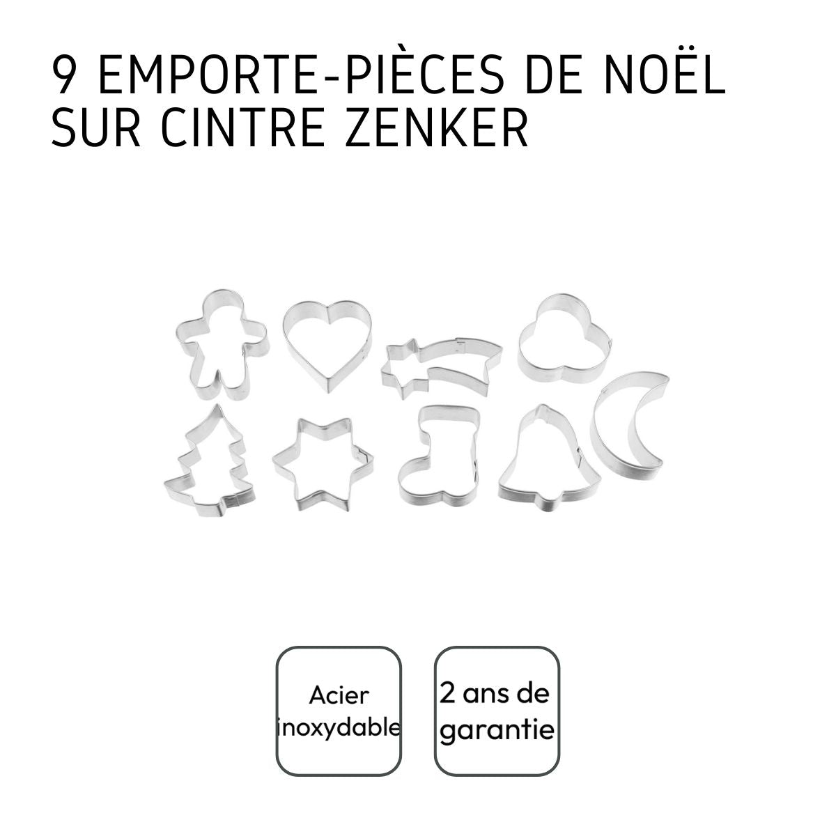 Lot de 9 emporte-pièces de Noël sur cintre Zenker Emporte-pièces Zenker - Mathon - 4