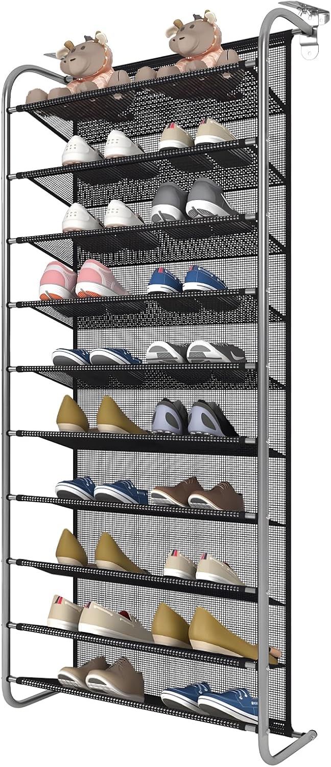 Étagère à Chaussures à 10 Niveaux 50 x 21 x 150cm gris Vendos85 - Mathon