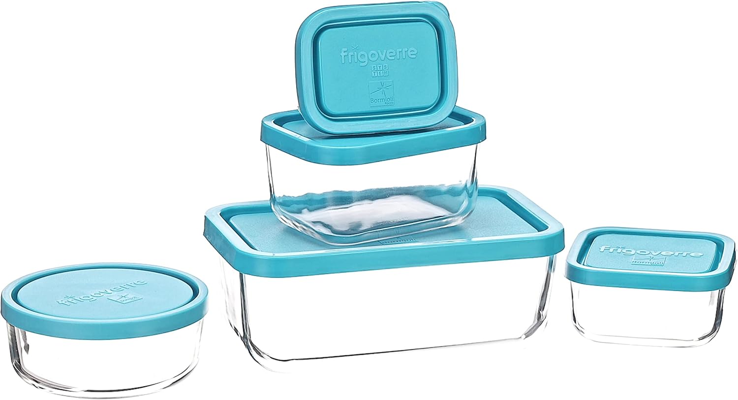 Lot de 5 Boites de conservations en verre, FRIGOVERRE, Bormioli Rocco - Mathon - 2
