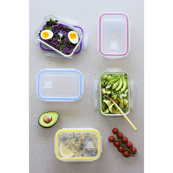 Set de 5 boîtes de conservation en verre borosilicate 850 ml Pebbly - Mathon - 4