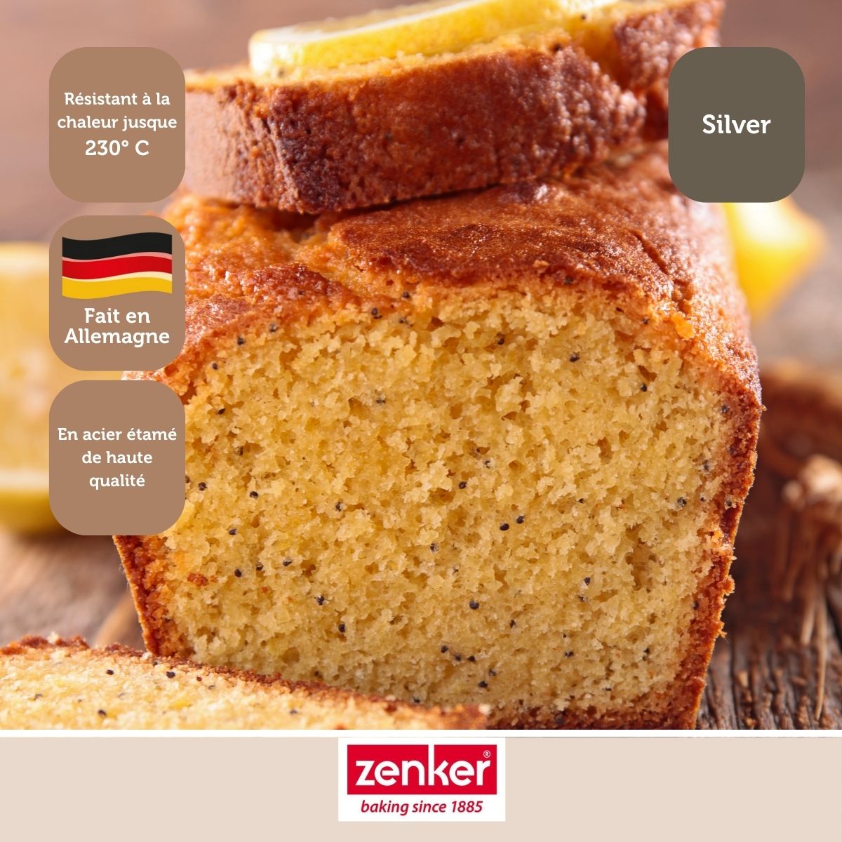 Moule à cake 30 cm Zenker Silver Zenker - Mathon - 5