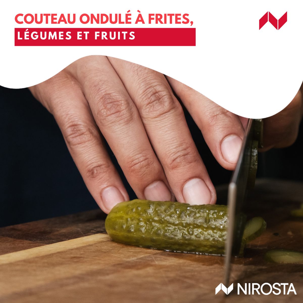Couteau à lame ondulée pour frites, légumes et fruits Nirosta - Mathon - 2