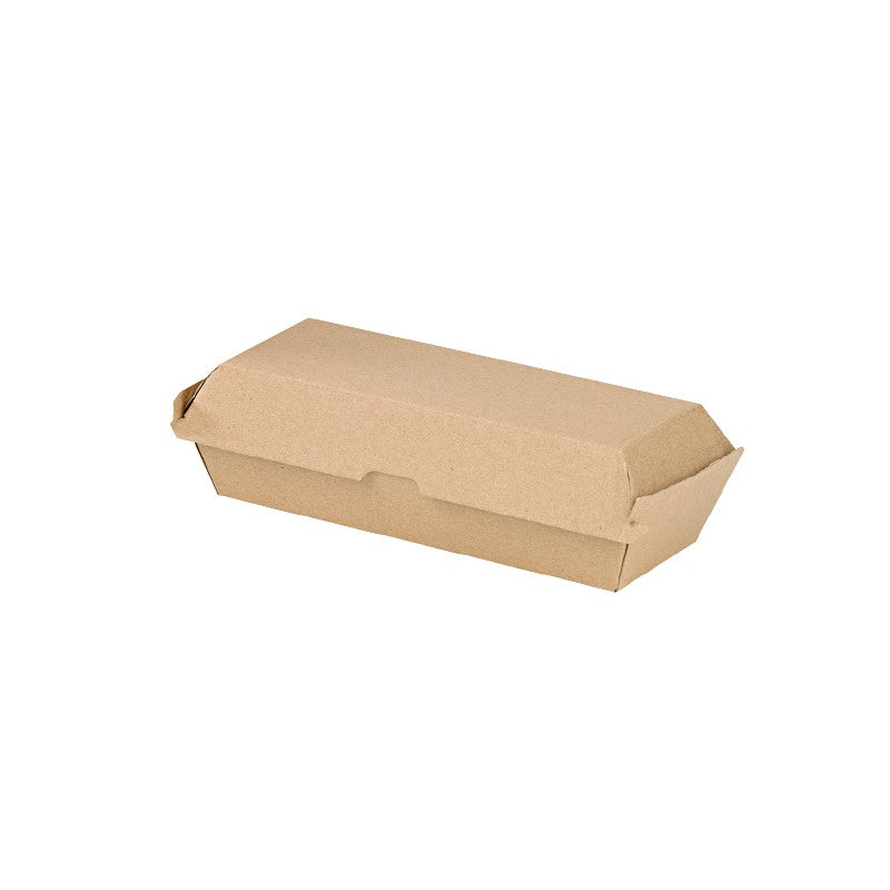 25Pcs - Boîte hot dog carton kraft brun microcannelé 238x98x70mm FirstPack - Mathon - 2