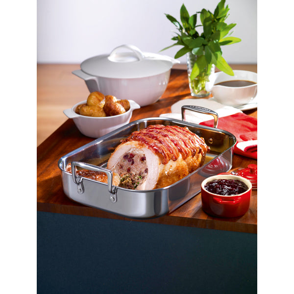 Plat à rôtir rectangulaire inox 35 cm Le Creuset - Mathon - 2