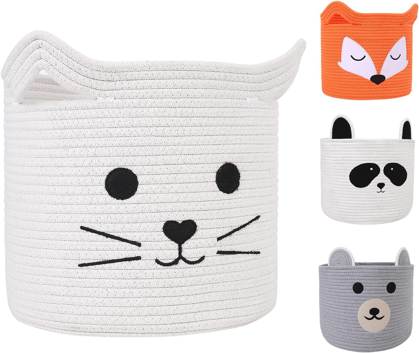 Panier de rangement Blanc 30×30×30 cm Vendos85 - Mathon