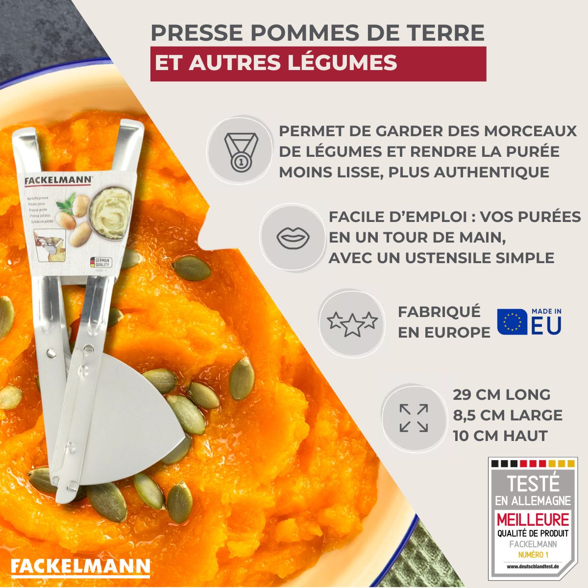 Presse-purée à levier Fackelmann - Mathon - 3