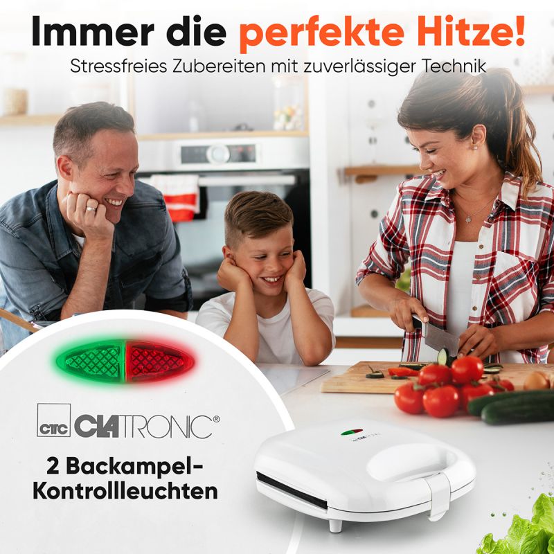 Appareil à Sandwich / Croque-monsieur Blanc Clatronic ST3813-Blanc Clatronic - Mathon - 5