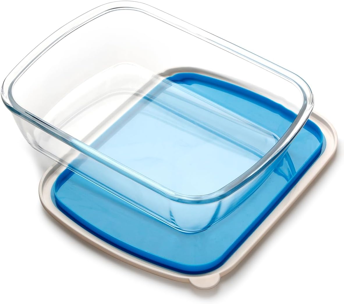 Plat à lasagnes rectangulaire en verre avec couvercle en plastique sans BPA, 23 x 29 cm Vendos85 - Mathon