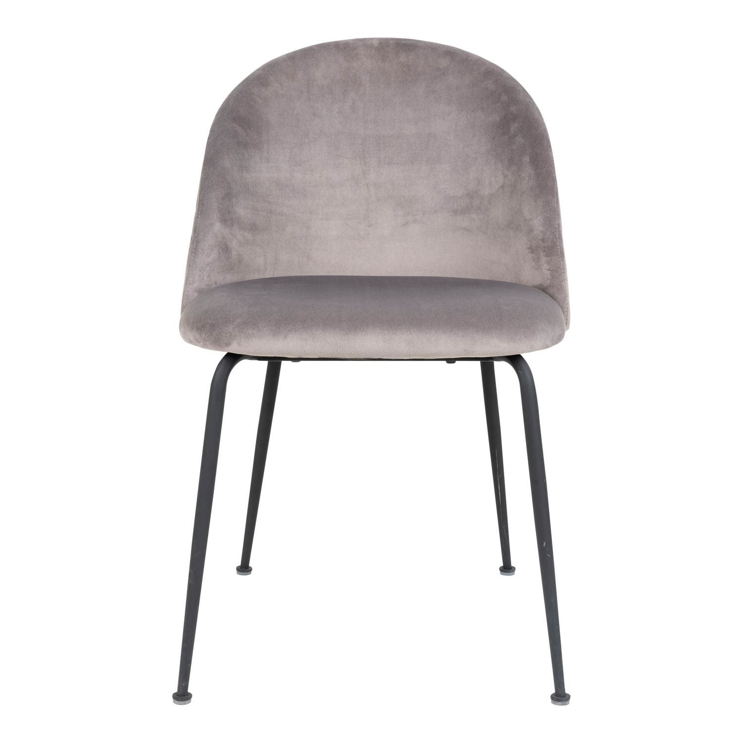 Chaise de salle à manger en velours gris avec pieds noirs House Nordic - Mathon