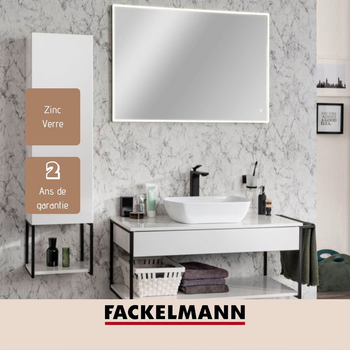 Distributeur de savon noir mat  New York Fackelmann - Mathon - 4