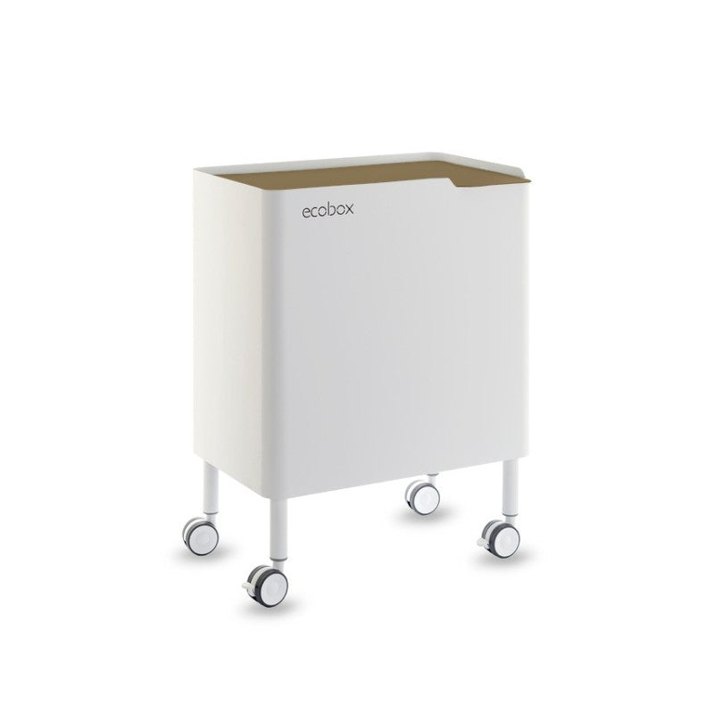 Poubelle cuisine fonctionnelle et élégante, 2 x 20 litres, ECOBOX NOA, Blanc-Sable Don Hierro - Mathon - 4