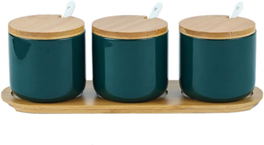 Ensemble 3 pots à épices en céramique 260 ml vert Vendos85 - Mathon