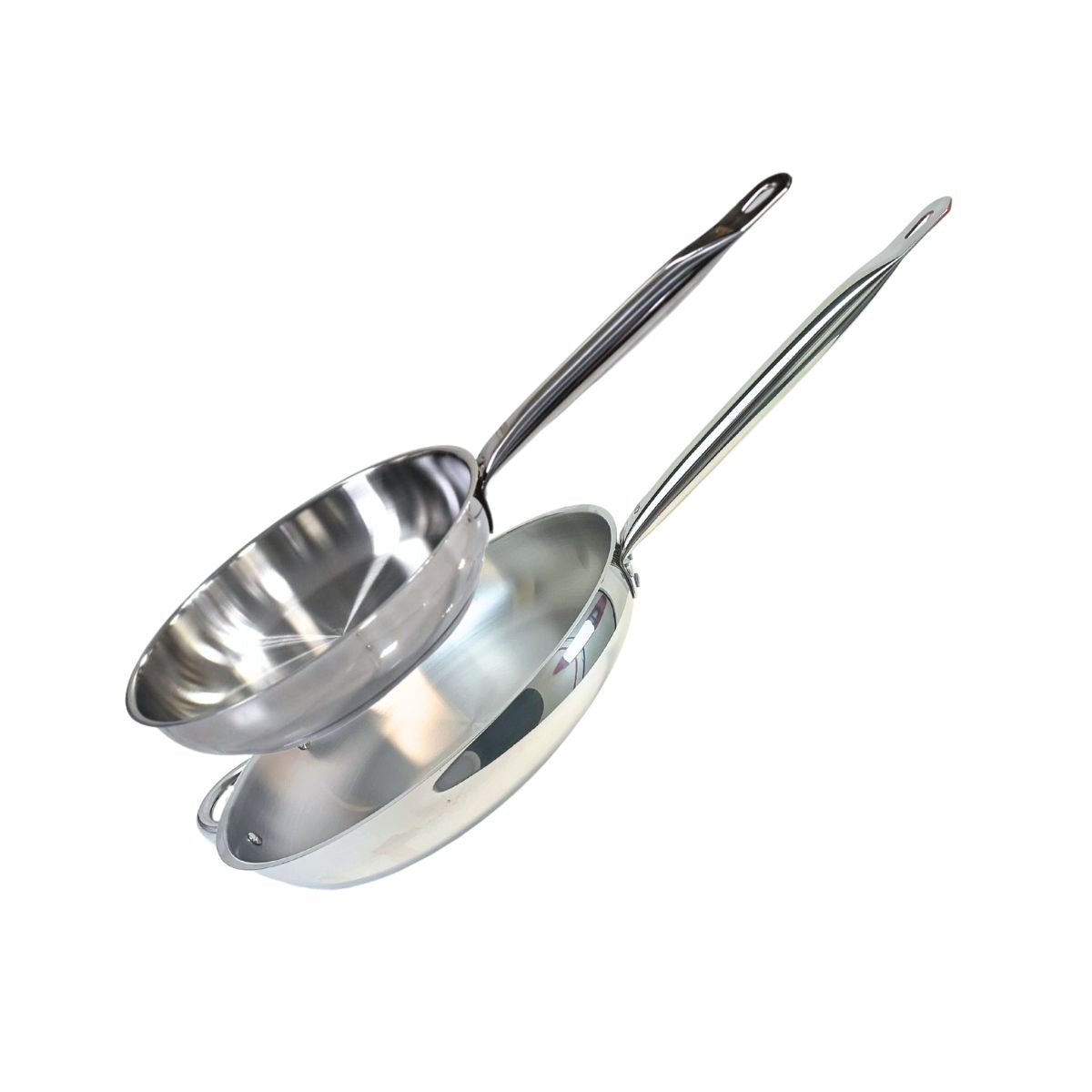 Lot de 2 poêles inox de 28 cm et 32 cm  Profi Therm Elo - Mathon - 1