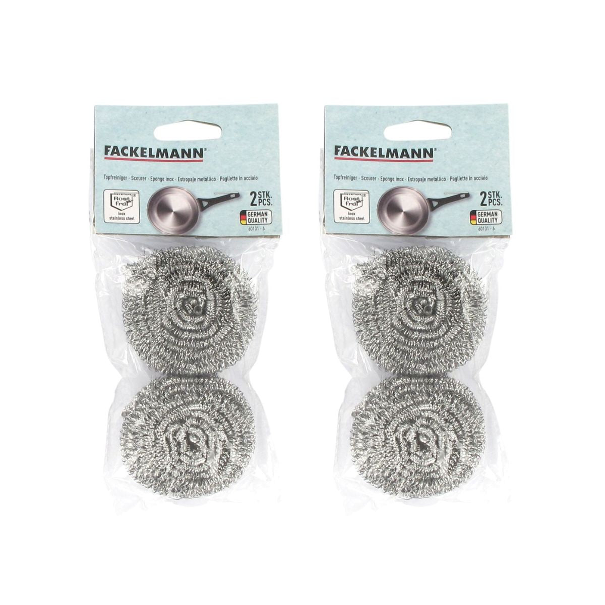 Lot de 4 éponges inox à récurer  Tecno Fackelmann - Mathon - 2