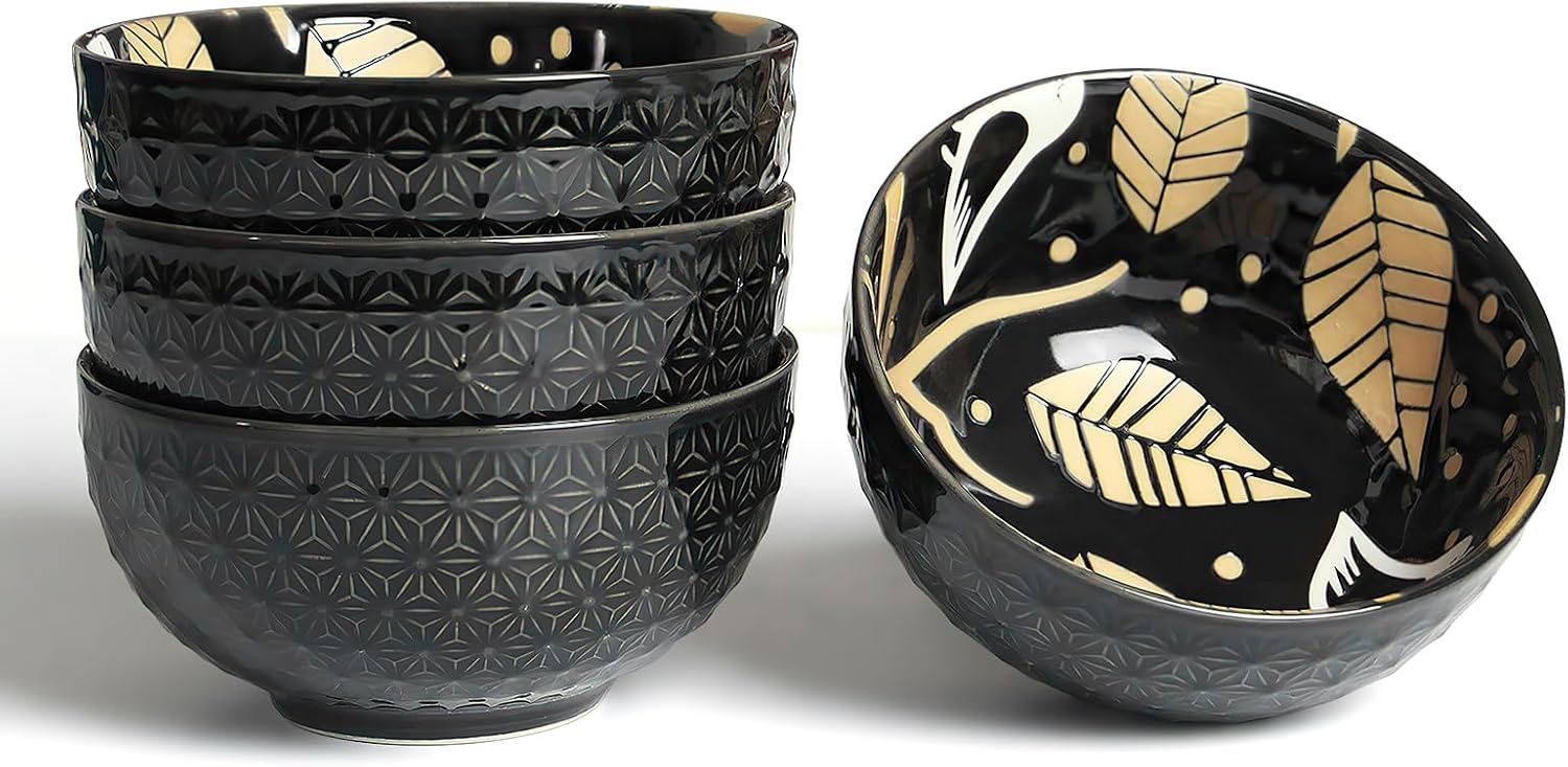 Bol à céréales en céramique 350 ml – design élégant noir Vendos85 - Mathon