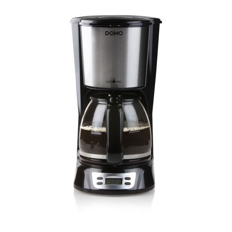 Cafetiere Filtre - Domo - Do708k - 1000 W - 1,5 L - 12 Tasses - Ecran Lcd - Minuteur 24 H - Noir Et Acier Inoxydable Domo - Mathon - 1