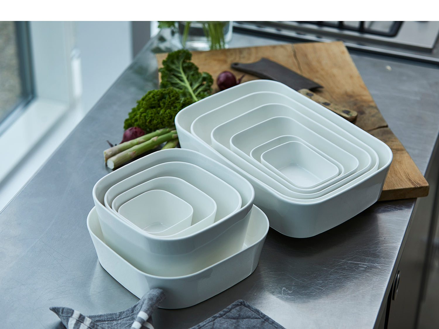 Plat à four MODULA en porcelaine Blanc Rosti - Mathon - 10