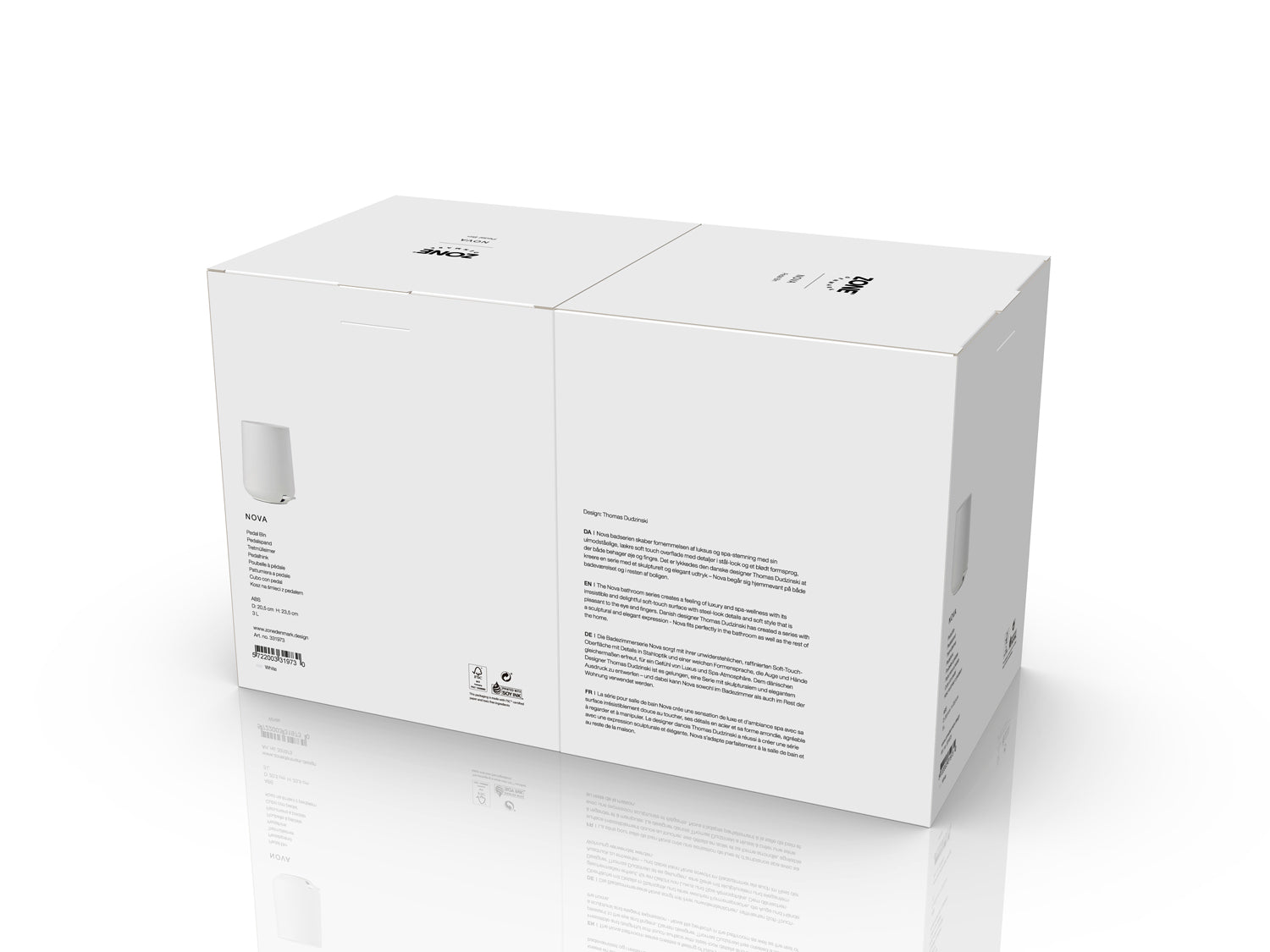 Poubelle à pédale NOVA en abs Blanc Zone Denmark - Mathon - 6