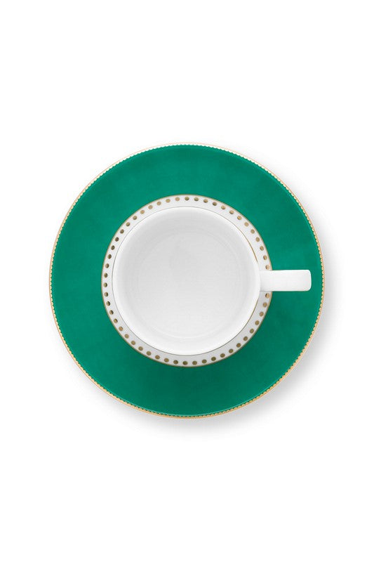 Paire tasse à café (1 tasse + 1 sous-tasse) Love Birds Emeraude/Vert - 125ml Pip Studio - Mathon - 3