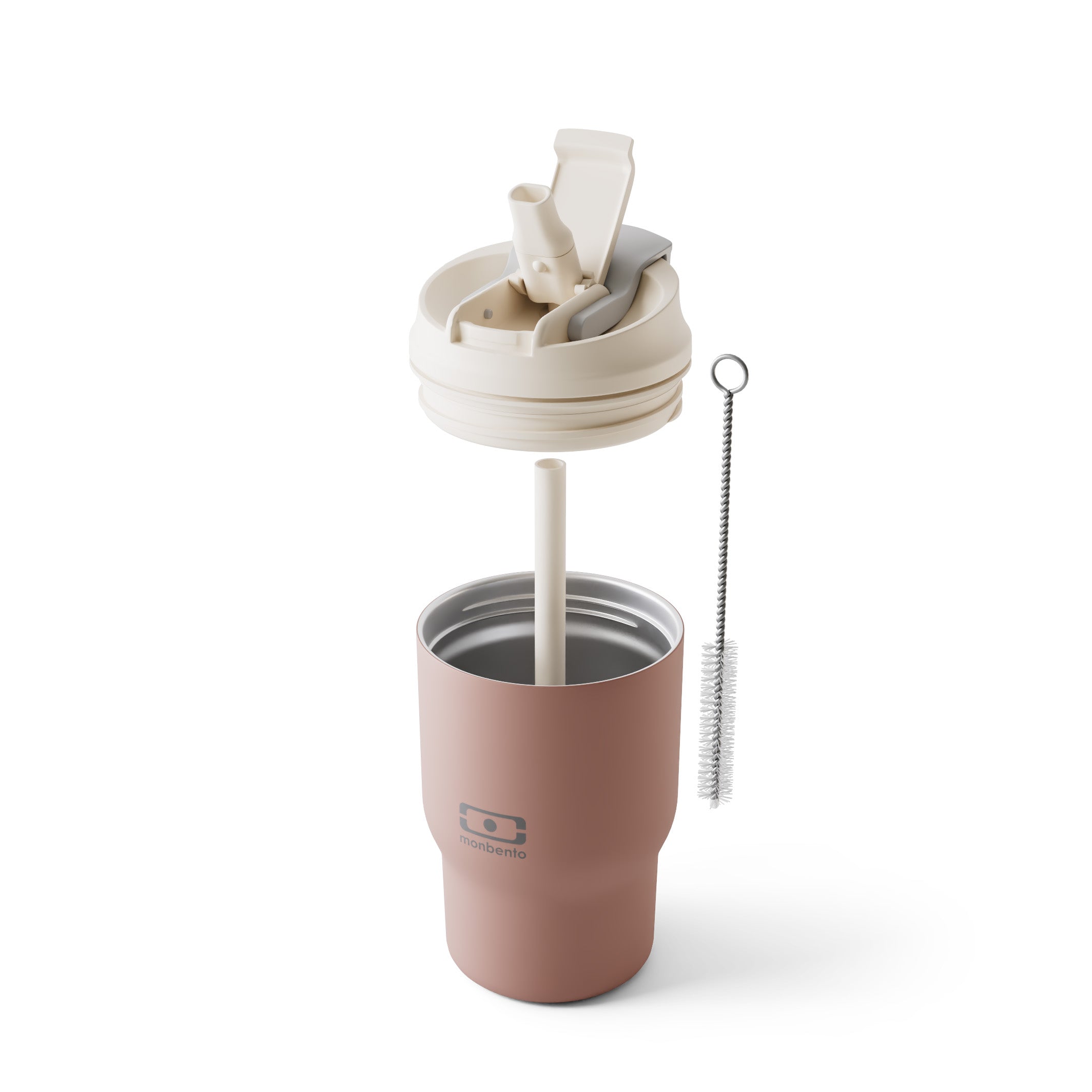 Mug isotherme avec paille Travel Mug S 360ml rose Moka Monbento - Mathon - 5