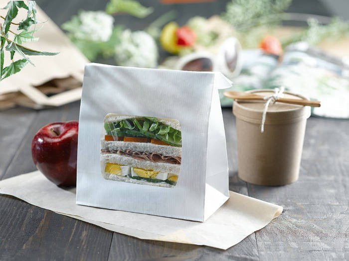 Sac bloomer papier blanc avec fenêtre 15 x 7,5 x 22 cm x 125 unités FirstPack - Mathon