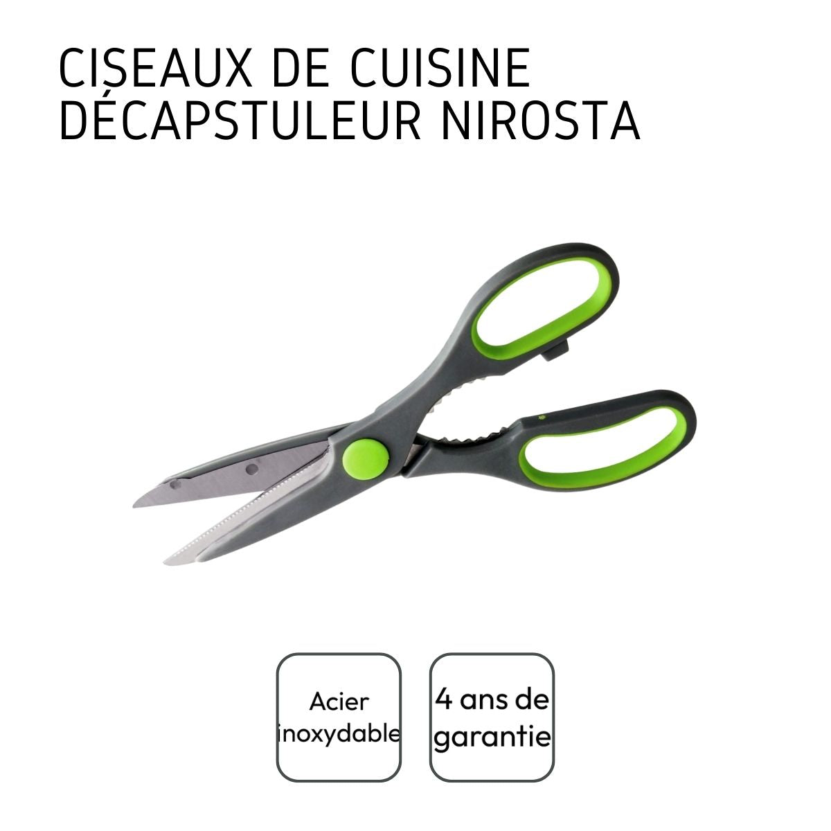 Ensemble de 2 Ciseaux de cuisine décapsuleur Nirosta - Mathon - 4