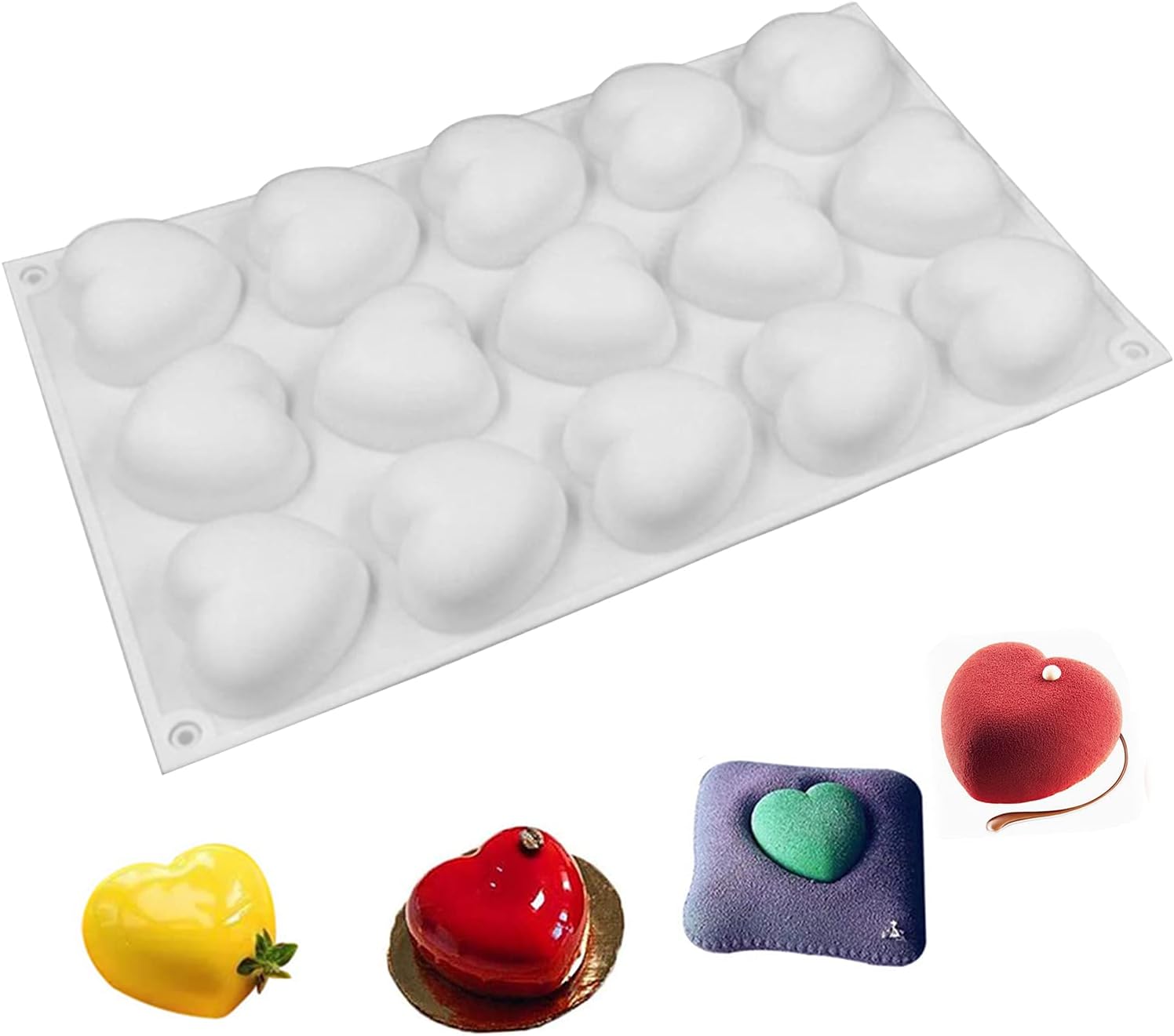 Moules 15 Trous Silicone Coeur Vendos85 - Mathon